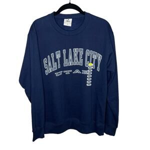 PRAIRIE MOUNTAIN / blue Salt Lake City Utah souvenir crewneck sweatshirt / S